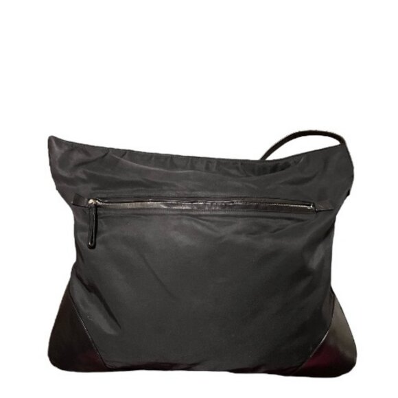 Prada Crossbody Bag Triangle Leather Trim Nylon Messenger  EUC - Picture 3 of 12